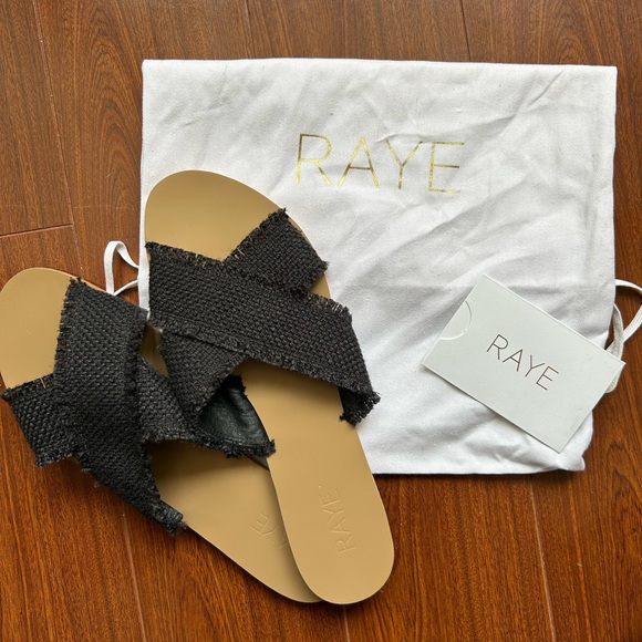 Raye flat canvas/leather sandal - Picture 1 of 2